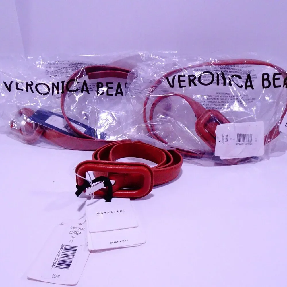 Veronica Beard Gavazzeni Women's Lavanda Leather Buckle Belt Sz XXS NWT 155